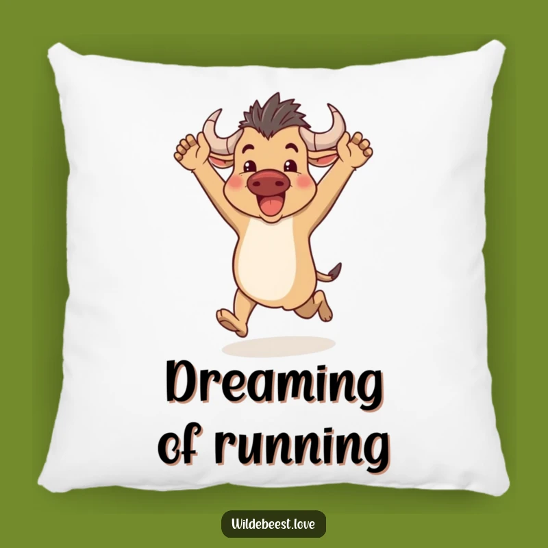 Funny Wildebeest Pillow: Cozy Comfort for Energetic Souls