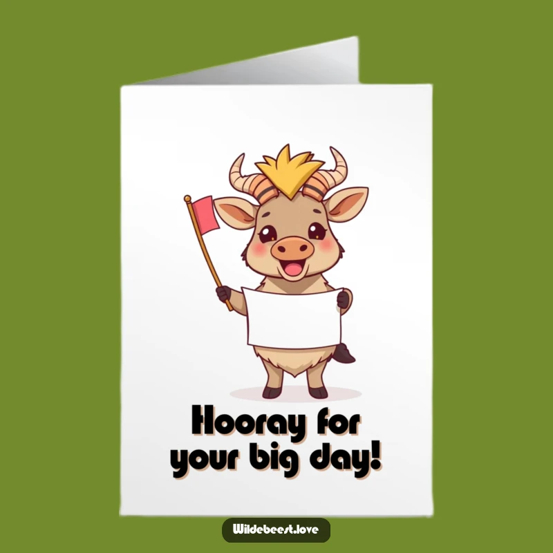 Free Printable Birthday Card: Wildebeest Cheers for Your Special Day!