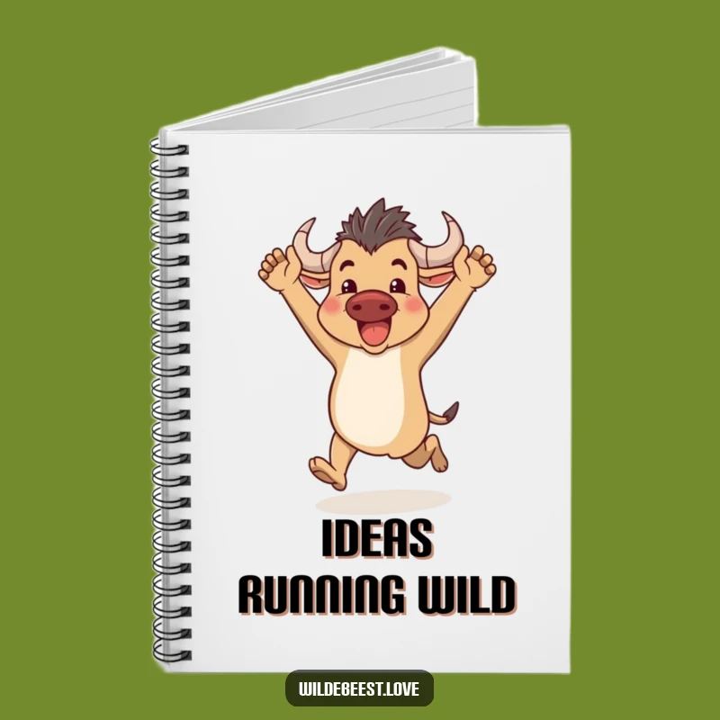 Funny Wildebeest Notebook: Capture Ideas with Enthusiastic Spirit