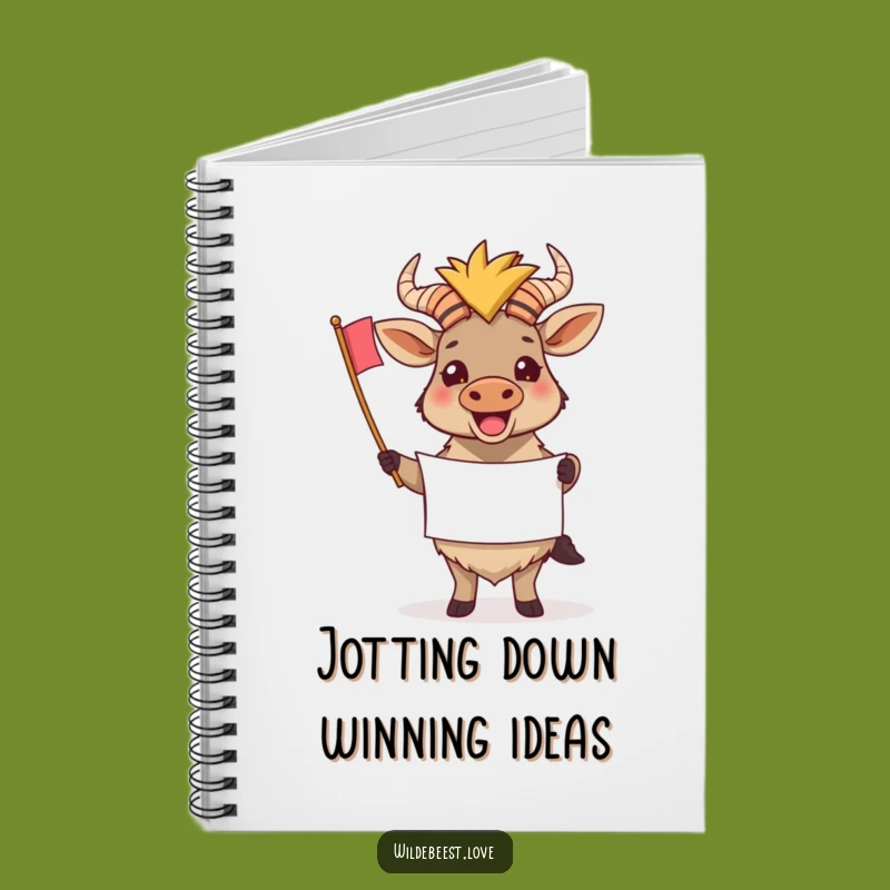 Funny Wildebeest Notebook: Jot Down Successes with Cheerful Support